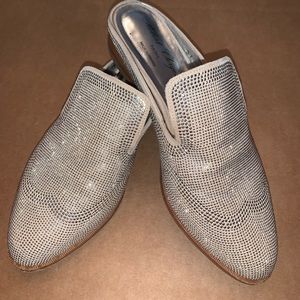 Robert Clergerie silver slides